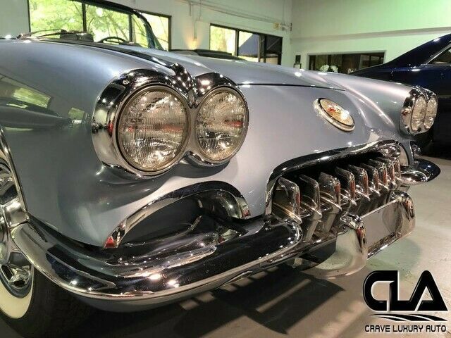 1959 chevrolet corvette convertible v8 manual frost blue