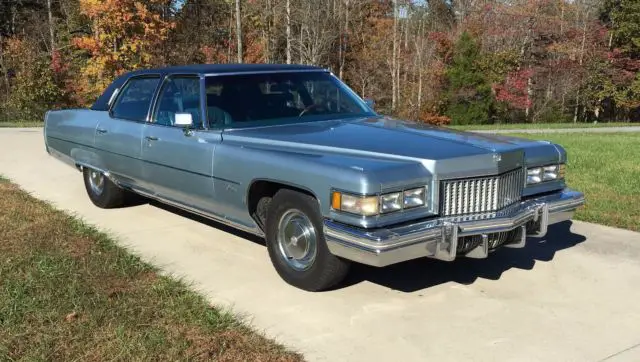 1975 cadillac fleetwood brougham baby blue leather interior