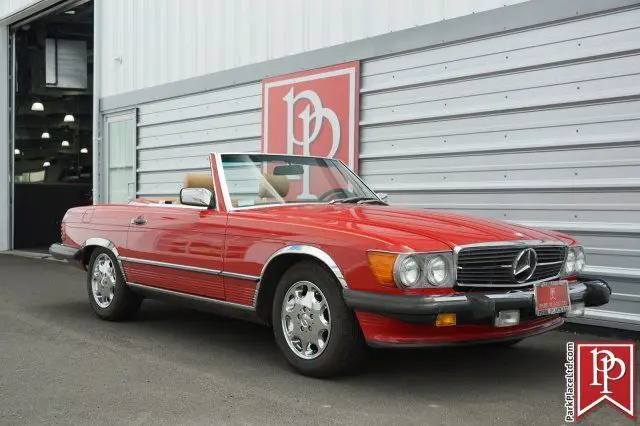 1987 mercedes-benz 560sl convertible 57,643 miles signal red