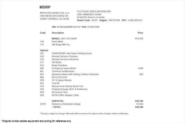 2021 mercedes-benz glc 300 base