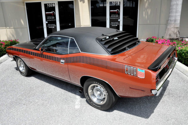 1970 plymouth barracuda aar cuda! deep burnt orange paint! 4-spd! 340 6 barrel!!