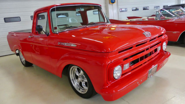 1961 ford f-100 pickup 3288 miles hot red truck big block ford automatic