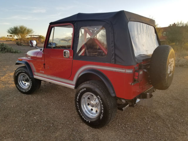1986 jeep cj7 laredo - sebring red with excellent interior!