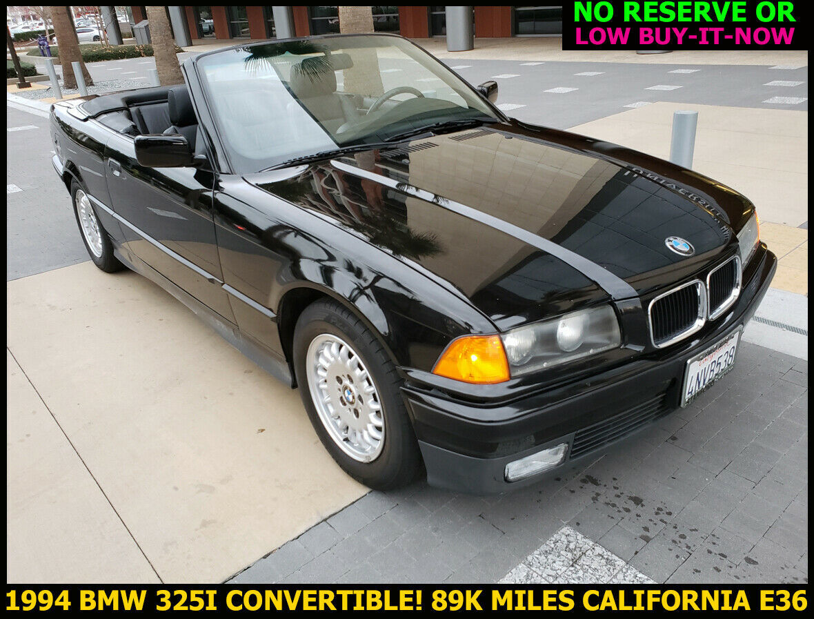 modern classic 1994 bmw 325i convertible 89k miles california e36! no reserve!