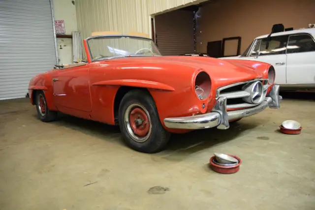 1960 mercedes benz 190sl numbers matching engine turns over original white/red