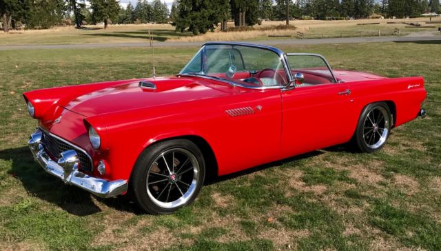 1955 ford thunderbird in original torch red