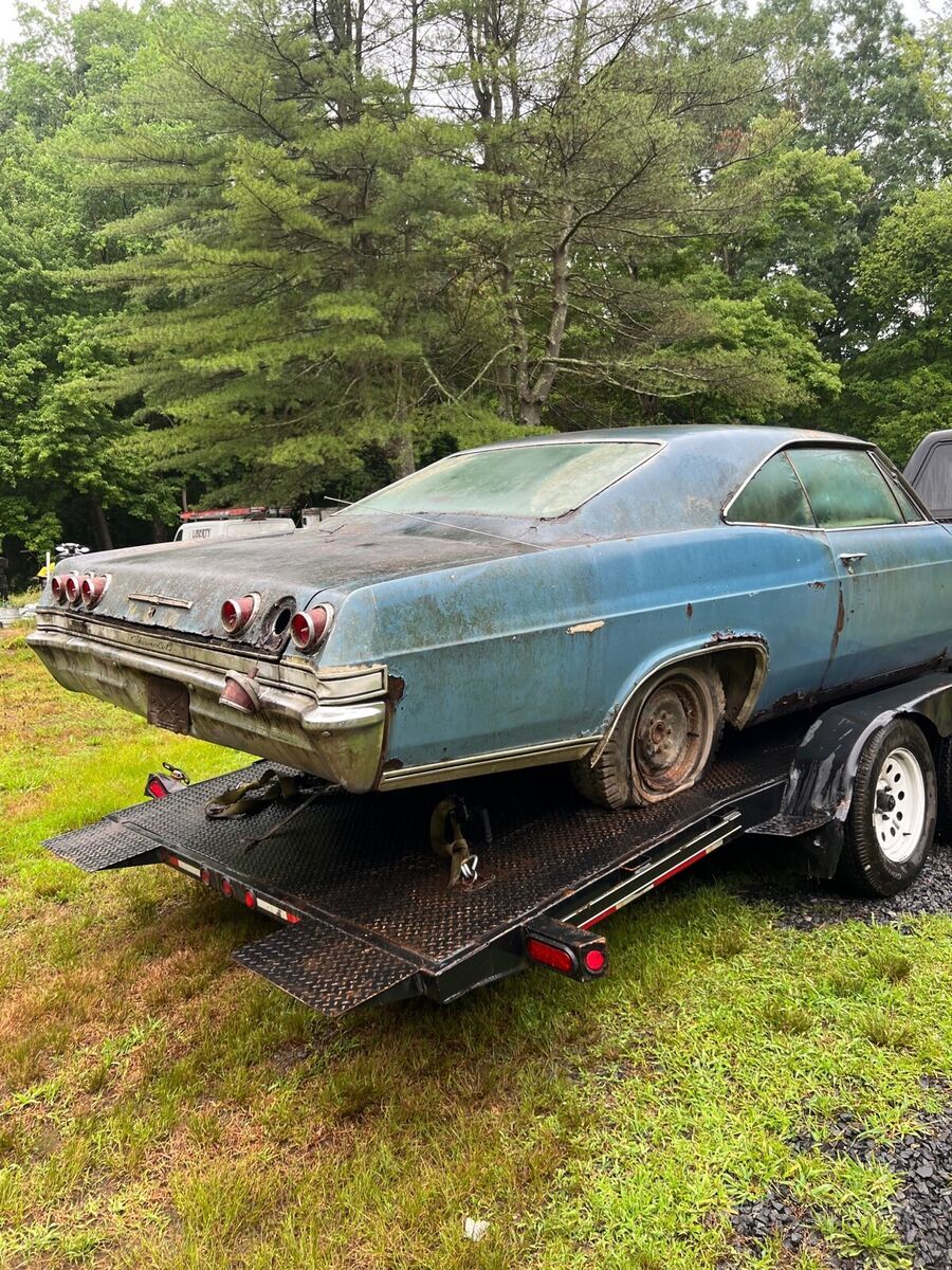 1965 chevrolet impala coupe blue rwd automatic impala