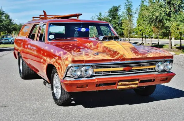 1966 chevrolet chevelle hotrod wagon tubbed and super charged awesome set up!