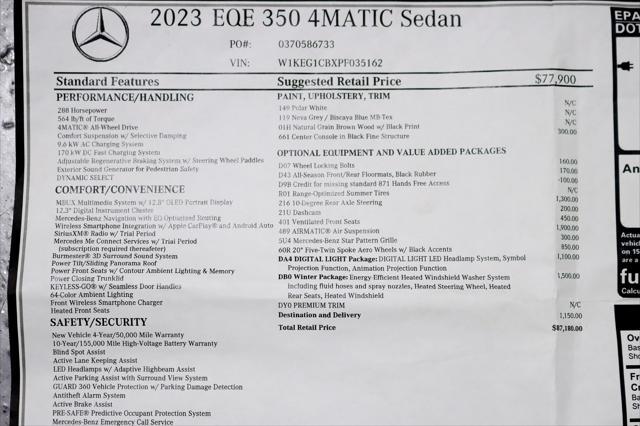 2023 mercedes-benz eqe 350 4matic
