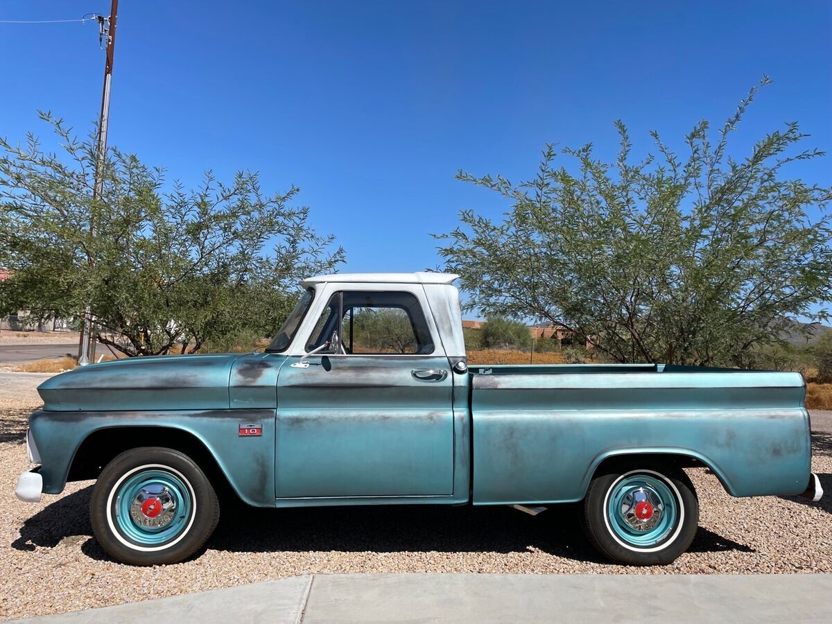 1966 chevrolet c-10 pickup green rwd manual
