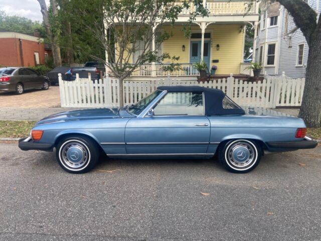beautiful blue grey metallic mercedes convertible 1974 450sl