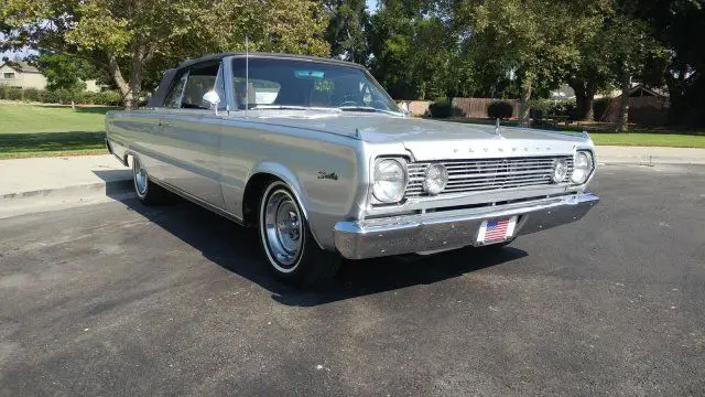 1966 plymouth satellite big block 4 speed convertible silver manual 43130 mile