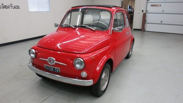 1970 fiat 500 " f " model 2 dr. coupe in recent, correct & high gloss red finish