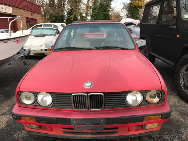 1989 bmw 325i red and tan automatic sedan 3 series 2 door