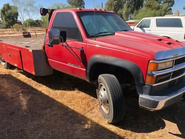 1994 chevrolet 3500hd dually 454 hodges style ramp truck wedge bed wheel lift