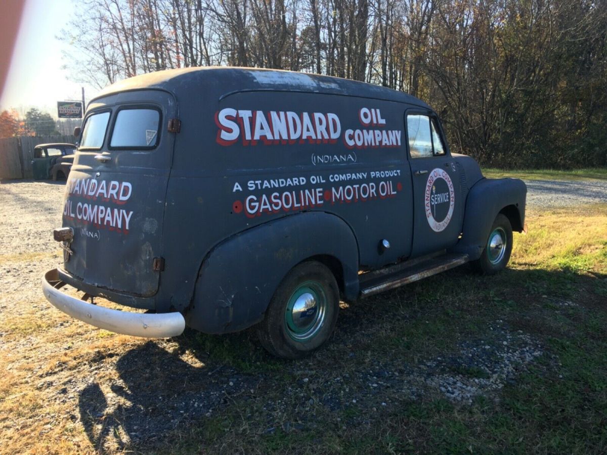 no reserve auction.1949 chevrolet panel truck with awesome logo & patina