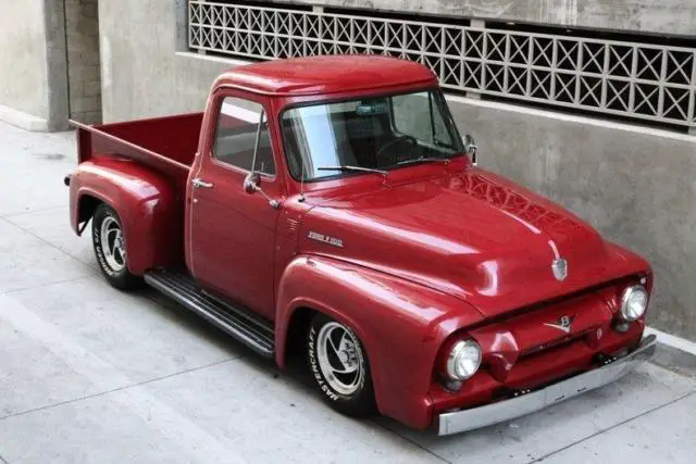 1954 ford f 100 stepside /shortbed/the price is firm 25104 miles burgundy pickup