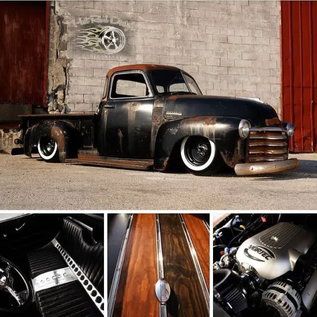 slammed 3100 chevy hot rat street rod patina pickup air ride bagged c10 cold ac