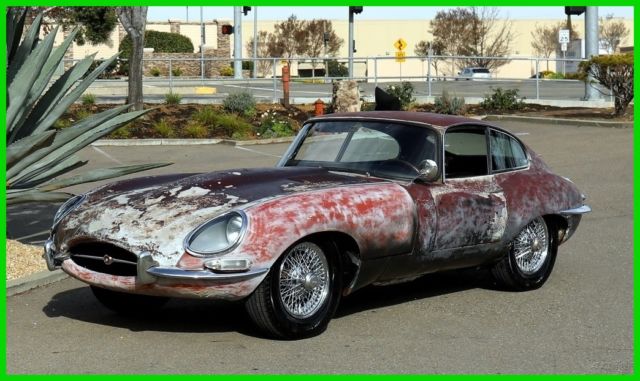 1964 etype s1 coupe 3.8 rare "opalescent golden sand"/ tan color combo for resto
