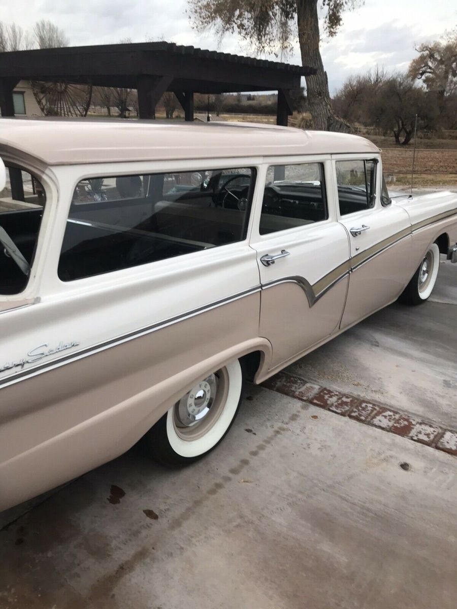 1957 ford station wagon white rwd automatic 27,447 actual original miles