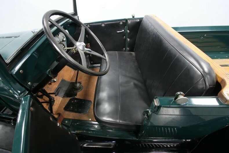 classic vintage chrome grill fomoco removable black vinyl top wire wheels green