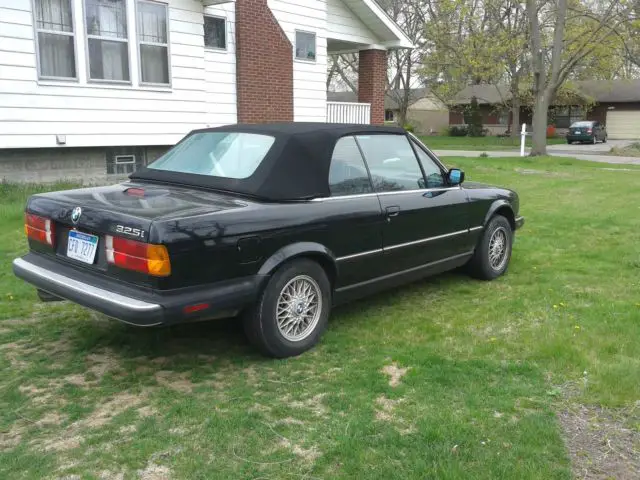 rare black on black 1989 bmw e30 325i convertible, 5 speed manual