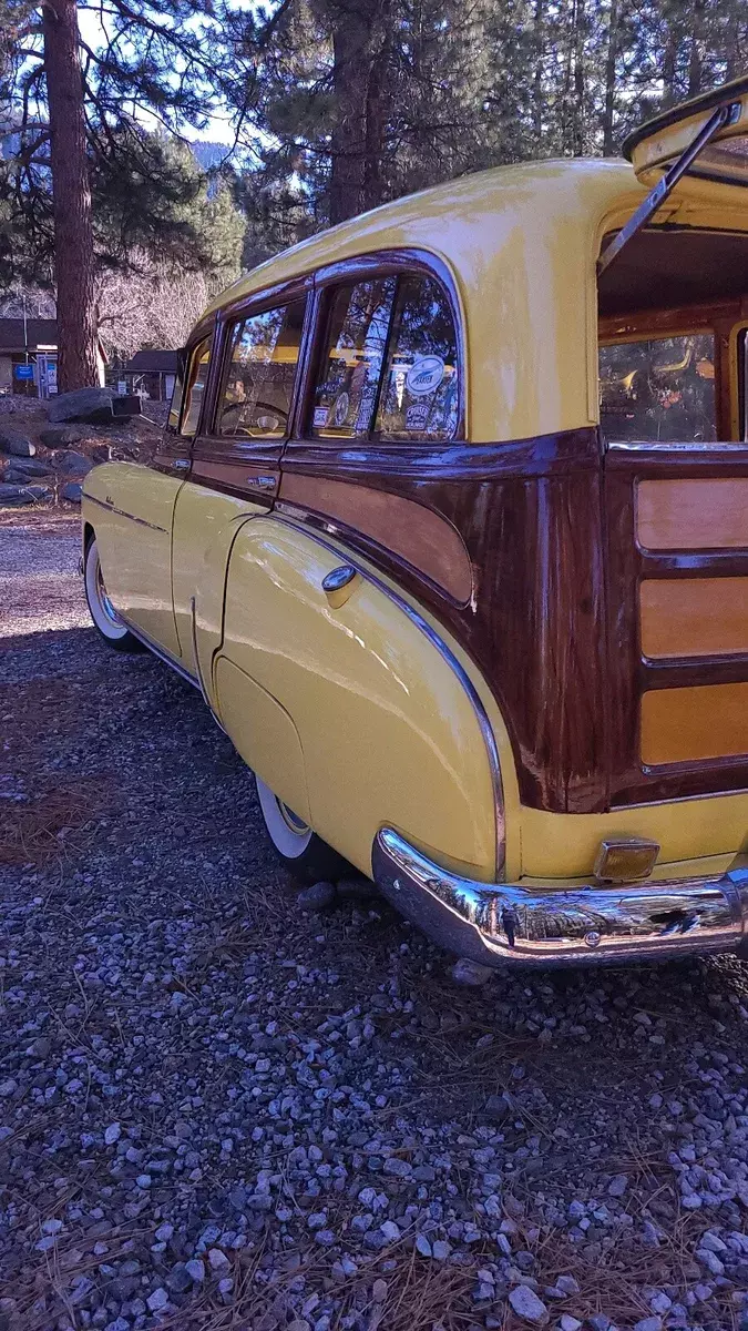 1949 chevrolet deluxe wagon yellow rwd manual tin woody