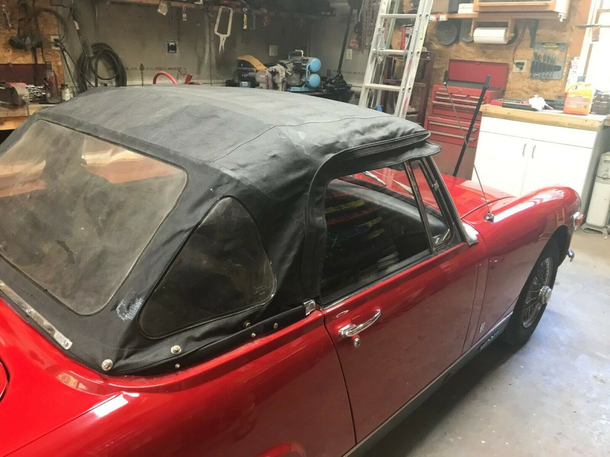 1971 mg midget convertible flame red 1.3l inline-4 4-speed manual
