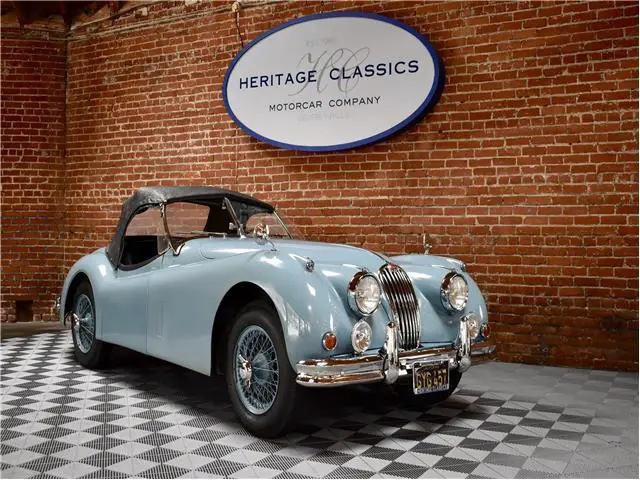 1956 jaguar xk140, cotswold blue with 102974 miles available now!
