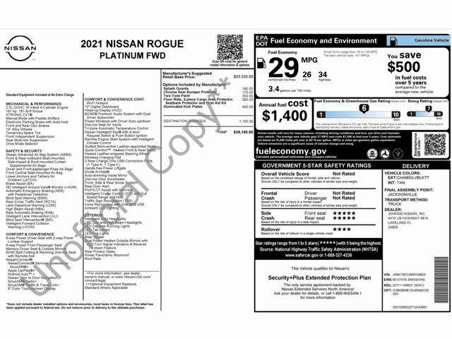 2021 nissan rogue platinum