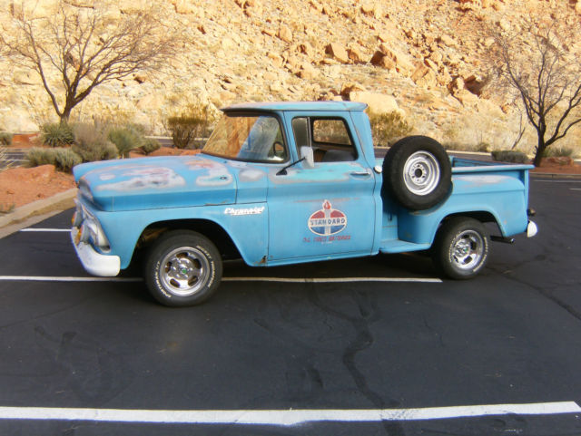 1960 chevy truck. c/10. apache, short bed, shop truck, vintage w 348 big block