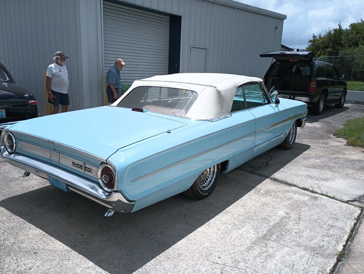 blue 1964 ford galaxie convertible 390 cid v8 3-speed z code