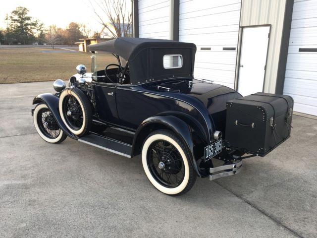 1929 ford model a roadster - blue and black w/ saddle interior - show winner!!!