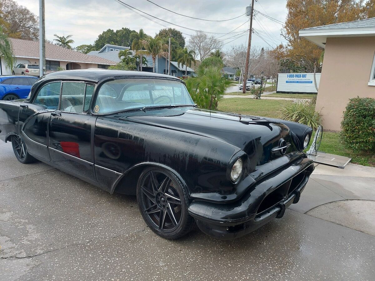 1956 oldsmobile 98 black rwd automatic