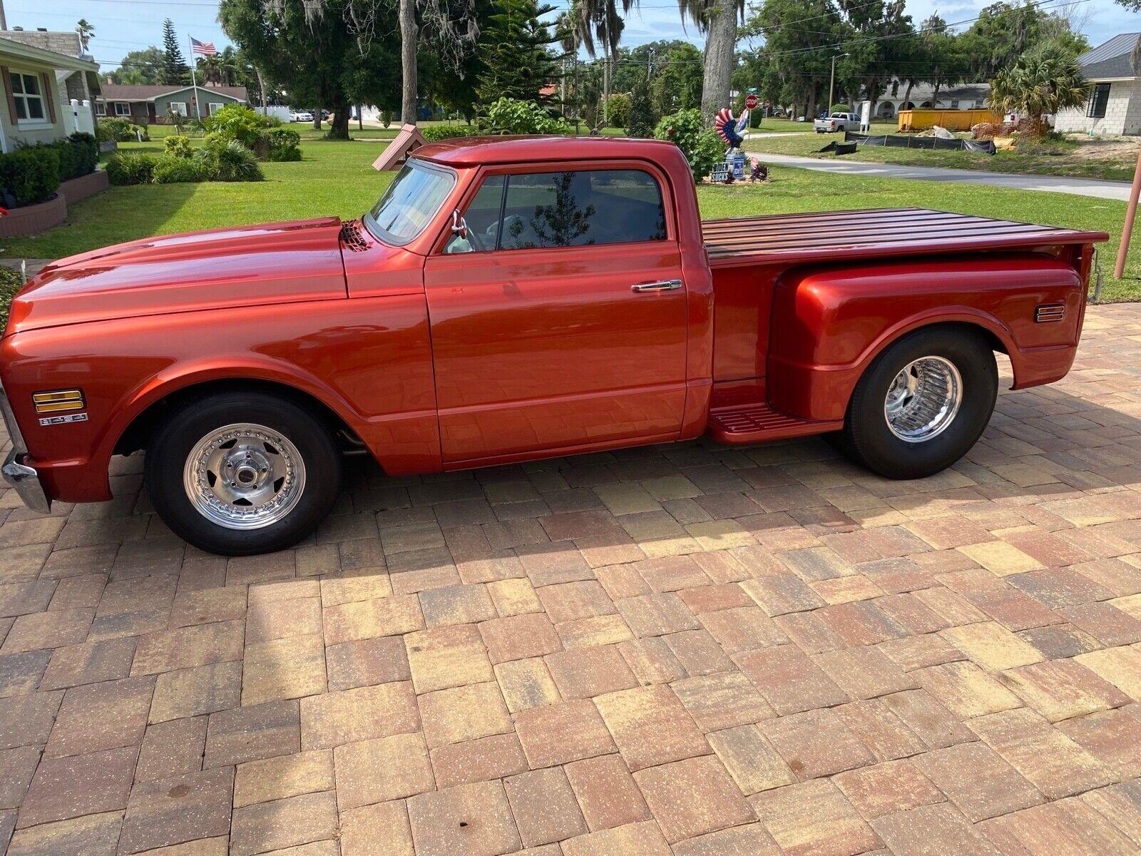 1971 chevrolet c 10 orange step side 468 pro charger 400 transmission