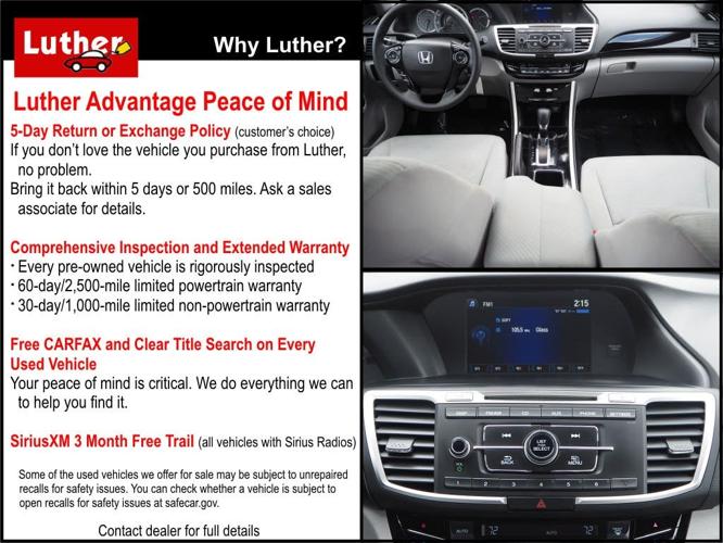 used 2016 honda accord lx sedan mankato, mn 56001 for sale in mankato, minnesota