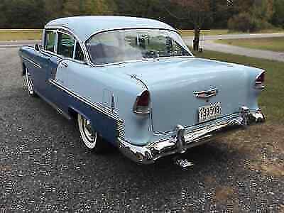 1955 chevrolet bel air sedan blue rwd manual bel air