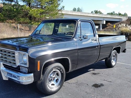1975 chevrolet c10 scottsdale 72500 miles black 350 automatic