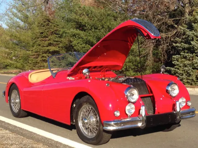 1956 jaguar xk140 roadster . dual exhaust