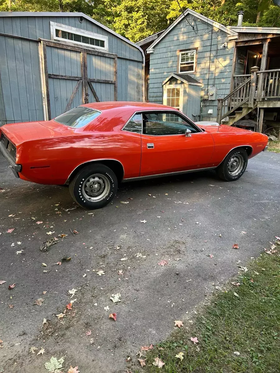 1970 plymouth barracuda coupe orange