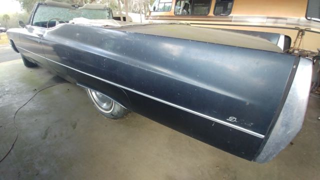 rare 1968 cadillac deville convertible blue white interior stored since 1991