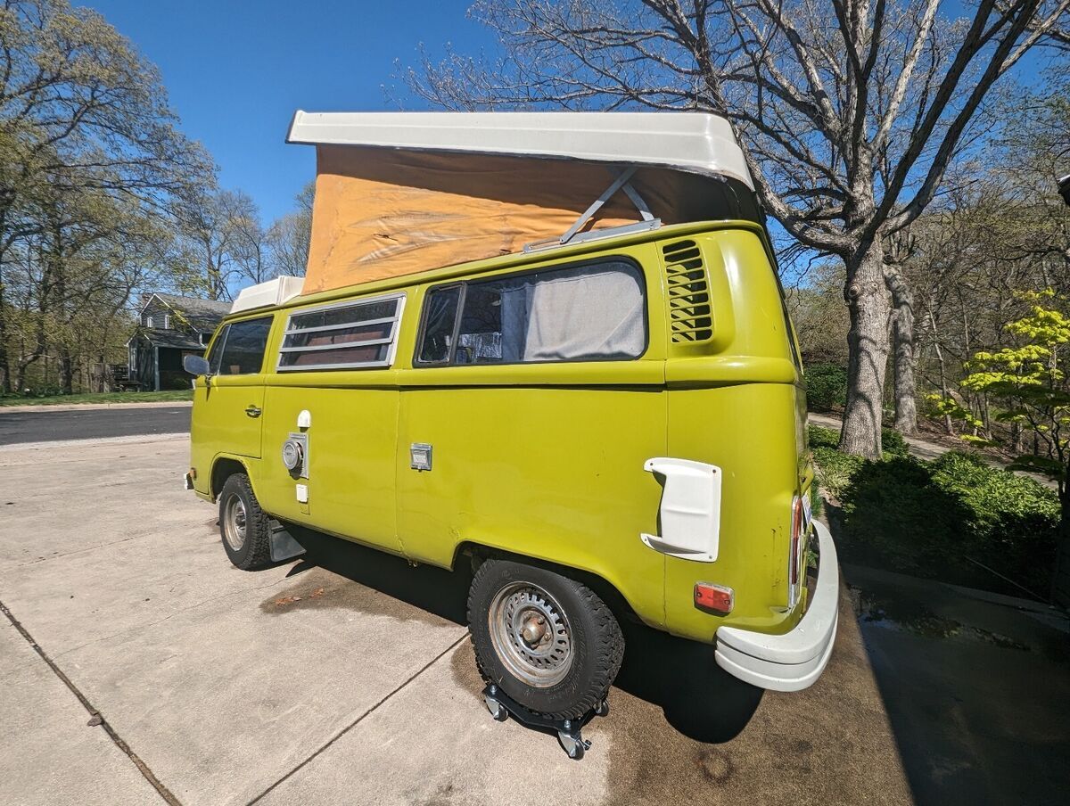 1977 volkswagen type 2 green westfalia