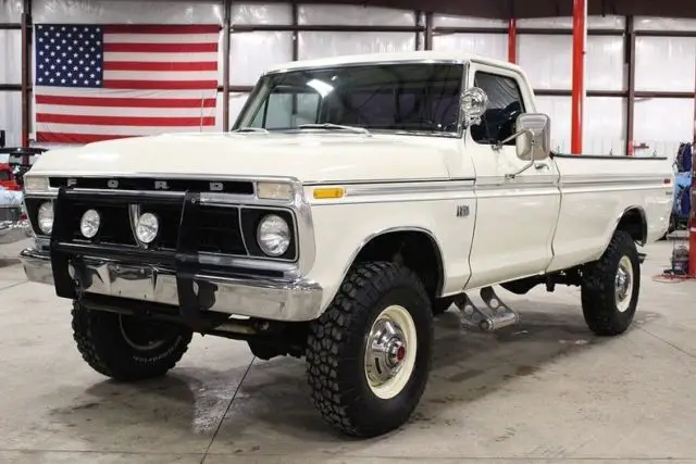 1976 ford f250 88051 miles wimbledon white pickup truck 428ci v8 4 speed manual