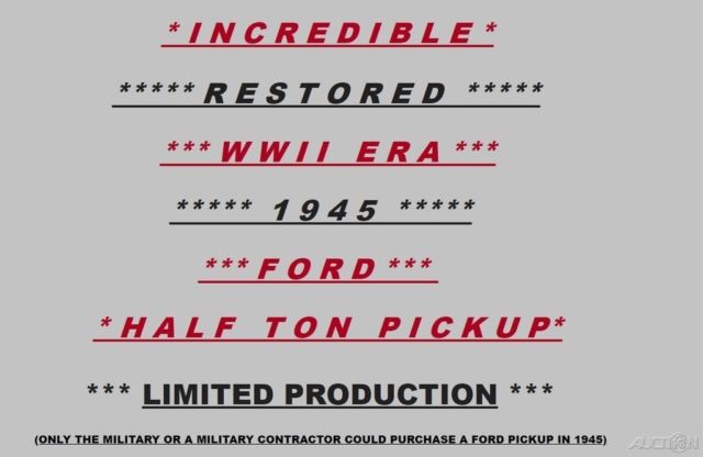 1945 ford half ton pickup truck