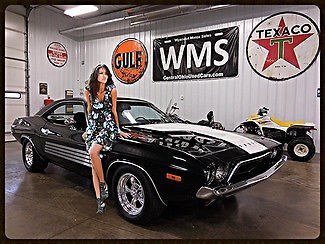 73 black 340 4 barrel a/c car mopar classic muscle white cuda vintage wms 70 71