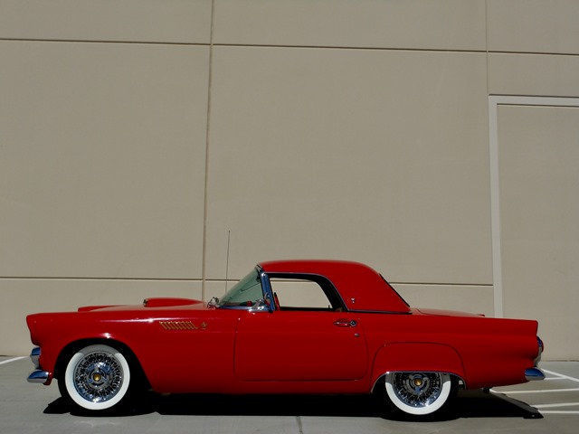 1955 ford thunderbird convertible roadster coral red restored selling no reserve