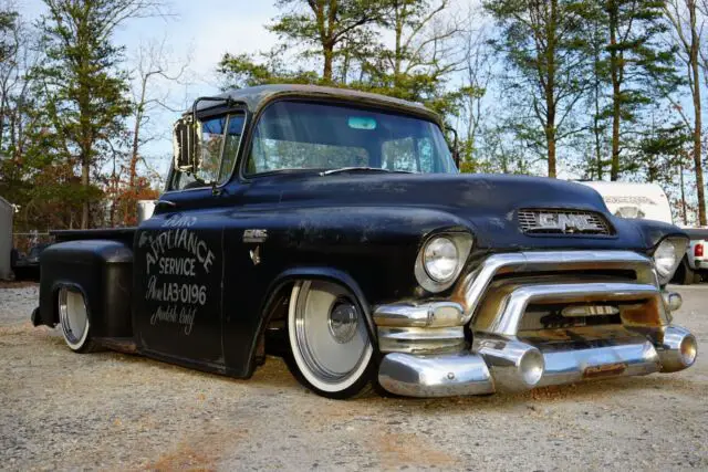 1955 gmc pickup black rwd automatic
