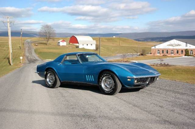 1968 chevrolet corvette 2 top #s matching 327ci/350hp blue/blue 4-speed manual