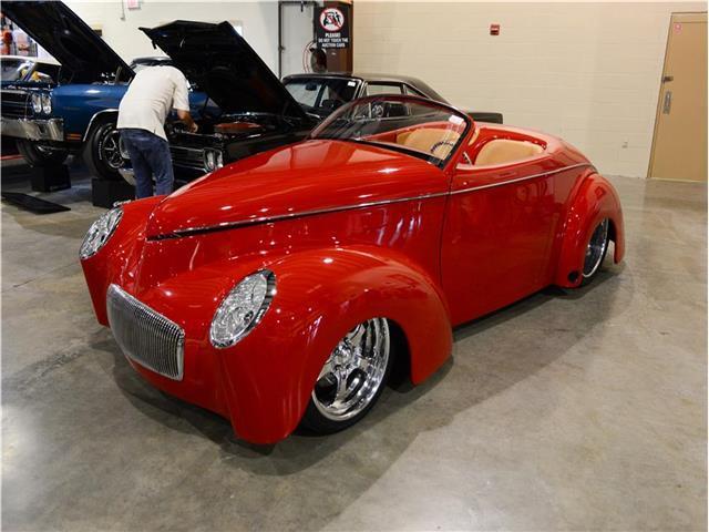 1941 willys roadster 532 miles red 1 of a kind 468 merlin big block automatic