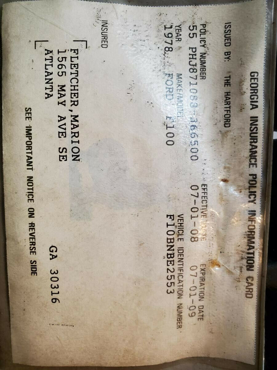 1978 ford f-100 ranger pick up for parts or restoration, tree fall damaged, oem